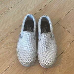 Women’s white slip on vans